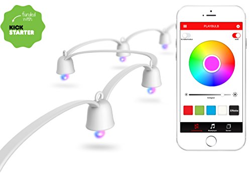 Preisvergleich Produktbild MiPow Playbulb String - LED Lichterkette Weihnachtsbeleuchtung, Baum-Lichterkette, bunt, app gesteuert, Smart Home 40 LEDs bunt (10m Basis-Set, weiß)