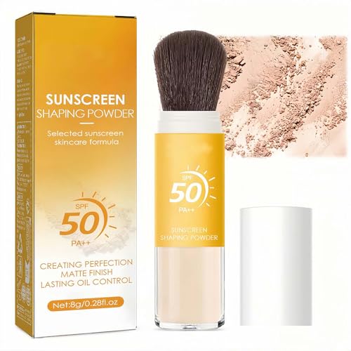 Scalp Mineral Powder Sunscreen SPF 50 - Protect Face And Scalp Oil Control Setting Powder Lightweight Long-lasting Breathable And Suitable For All Skin Types