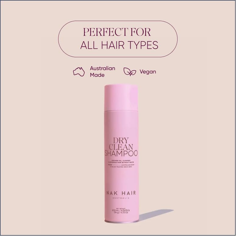 NAK Signature Dry Clean Shampoo 200ml - Sulfate-Free, Oil-Absorbing & Refreshing for All Hair Types with Rice Powder & Apricot Oil