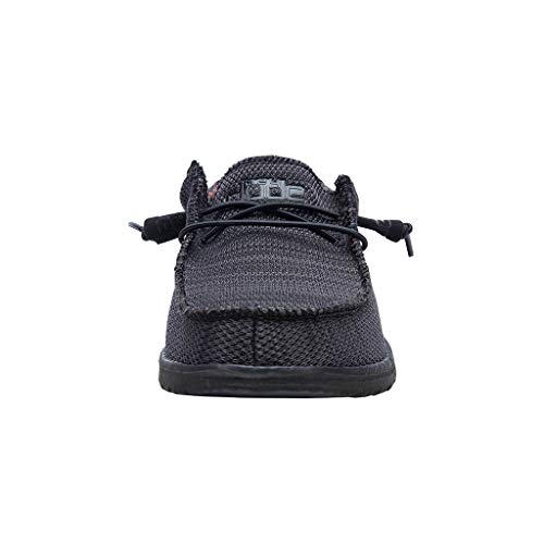 Image of HEYDUDE Men's Wally Sox Jet Black Size 6 | Men's Shoes | Men's Lace Up Loafers | Comfortable & Light-Weight