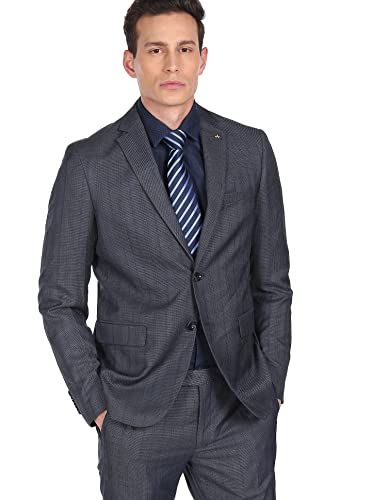 Image of Arrow Men's Polyester Blend Body Tailored Checkered Suit Business Pants Set
