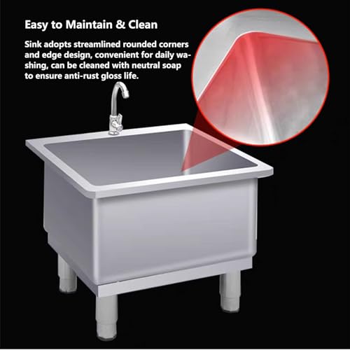 Hundebadewanne Edelstahl Tierbad Hunde Katzen Haustiere Badewanne Hundewaschstation für kleine und mittelgroße Hunde(60cm/23.6in)