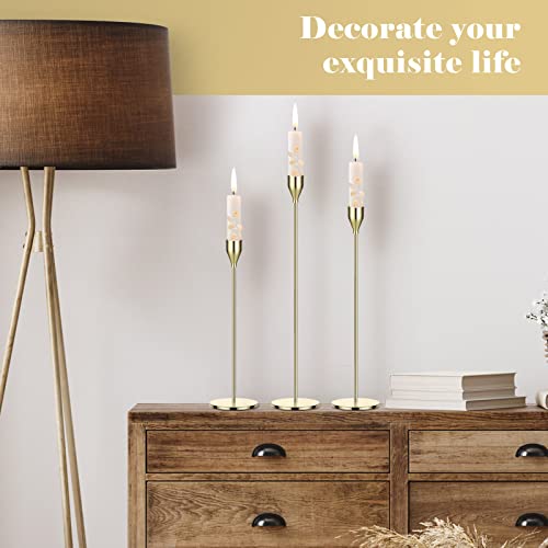 Potchen 27 Pack Candles Holder, 9 Sets Taper Candlestick Holders Fit 0.75 Inch Thick Pillar Candles, Long Candle Sticks Holder Centerpiece Decor For Home, Wedding, Dinning, Party, Anniversary (Gold) #TOP5