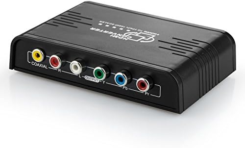 SQ 1080P HDMI to YPbPr Converter , 1080P HDMI to 5RCA Adapter , Video Scaler Converter, Output Component Video (YPbPr) + R/L or Coaxial Audio, Support Windows 10 HD TV, Black