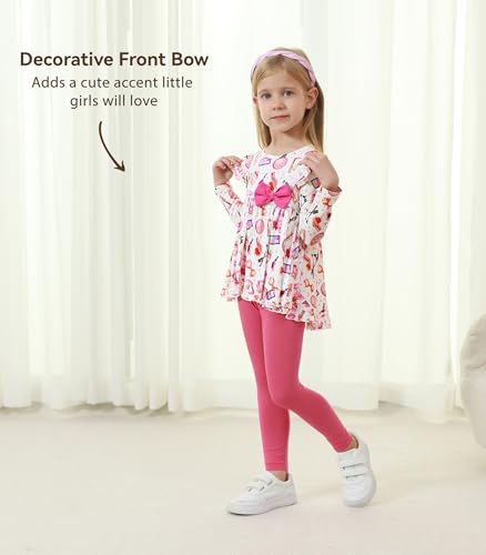 Image of Toddler Girls' Clothes-Viscose from Bamboo, Long Sleeve Ruffle Top with Pant Sets for Kids 2Pcs Fall Outfits 2T-6Y
