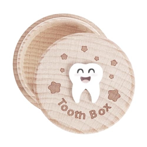 colectora de dientes perdidos - contenedor de almacenamiento de dientes de madera, organizador de recuerdo para niños, de memoria infantil | Regalo para el hogar Regalo de cumpleaños