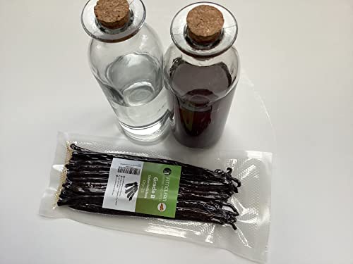 Image of 20 Tahitian Vanilla Beans Grade B for extract, Cooking and Baking by FITNCLEAN VANILLA| Fresh 5 inch-7 inch NON-GMO Whole Natural Raw Pods