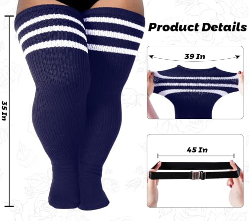 Image of LOUSGUTA Plus Size Thigh High Socks for Thick Thighs- Extra Long Womens Cable Knitted Over Knee High Leg Warmer