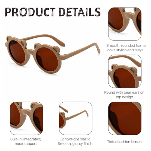 Image of SYGA Kids Goggles, UV Protection Eyewears with Round Shape Monkey Style, Suitable for Age 3 to 8 Years