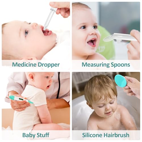 WXA Baby-Pflegeset, Sicherheitspflege-Set für Kleinkinder mit Haarbürste, Kamm, Nagelknipser, Nasensauger, Baby-Essentials-Set für Neugeborene, Mädchen, Jungen (grün)