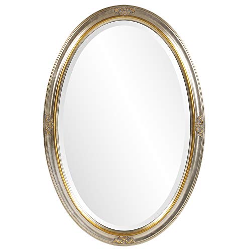 Howard Elliott Collection Carlton Oval Mirror, Stainless Steel, Wall Mounted Vanity Mirror For Hallway, Bedroom Or For Any Room, 22 X 32 Inch #TOP9
