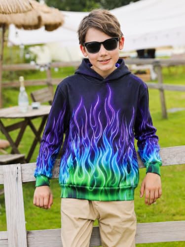 Image of Boys Girls Warm Fleece Hoodies Sweatshirt with Pockets Size 5-16 Years