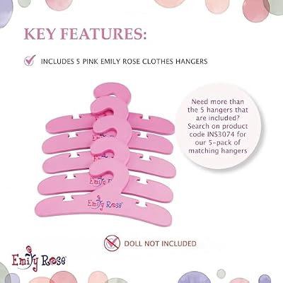 Emily Rose 18 Inch Doll Closed Door Clothes and Accessories Closet Butterfly Furniture Collection Fits 18 Dolls Like American Girl Our Generation Adora My Life As Includes 5 Hangers USA Brand