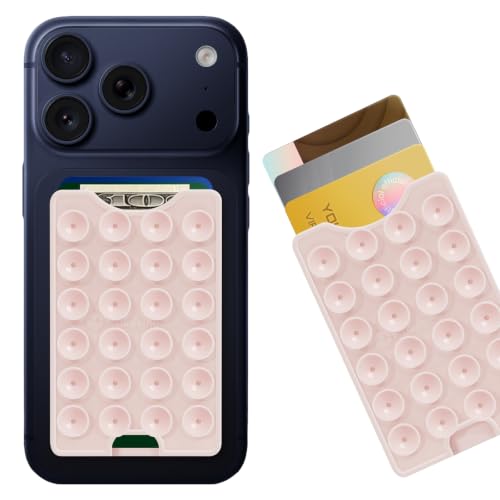 Chalk Pink Suction Phone Card Holder