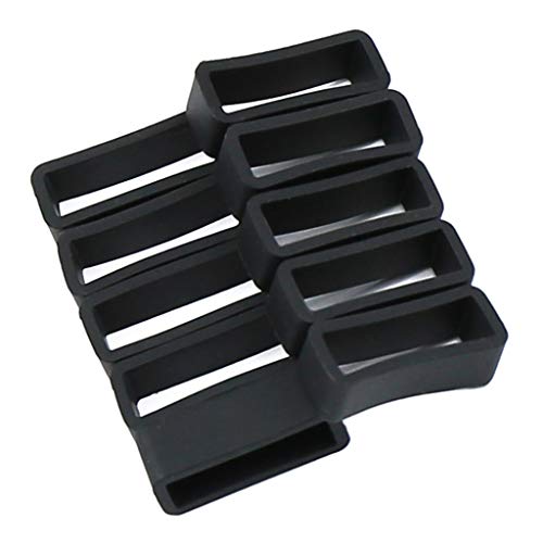 Hellery 10x Sortierte Silikonarmband Armbandschlaufe Sportuhrenhalter Reparaturhalter - Schwarz, 22MM Cover