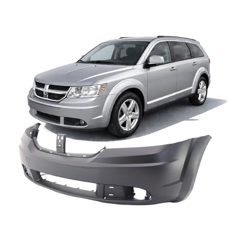 Image of FitParts Compatible with Dodge Journey 2009-2010 Front Bumper Cover | Primed, With Fog Light Holes, Without Parking Sensor Holes, With Tow Hook Hole, Ready to Paint, OEM 68034169AD, CH1000943