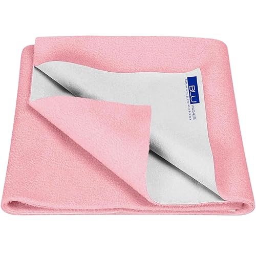 Image of Quick Drysheet for Baby - Waterproof Extra Absorbent Instadry Bed Protector Sheets | Washable Reusable Mattress Protector for New Born Babies Toddler Kids Children (Multicolor, XL Pink Pack of 1)