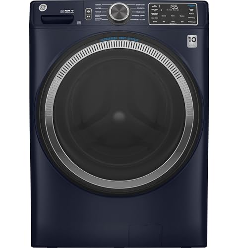 GE GFW550SPRRS 28 Inch Smart Front Load Washer with 4.8 cu. ft. Capacity, 1300 RPM, Time Saver Option, Connects with Amazon Alexa, in Saphire