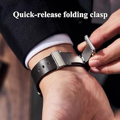 Getalia leather Watch Band Retro Oil Wax Leather,18mm 19mm 20mm 21mm 22mm Quick Release Foldover Clasp Watch Straps for Men and Women