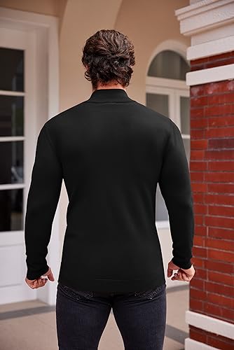 COOFANDY Men's Slim Fit Mock Turtleneck Pullover Sweater Casual Basic Knitted Thermal Sweaters4