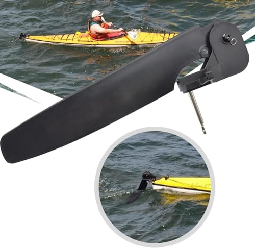 Image of Kayak Rudders Kit, Canoeing Rudder Replacement Parts, Tail Vane Rudder Set for Sea Kayaks Fishing Boat Ship, Black