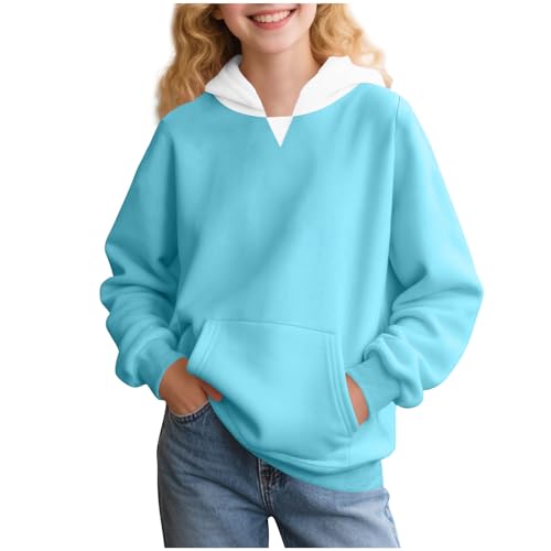 Wkishenl Hoodies for Teen Girls Trendy Youth Long Sleeve Cute Oversized Hooded Sweatshirts Tween Tops Winter Preppy Clothes