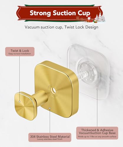 3Pcs Suction Cup Hooks for Shower, Suction Cup Hooks - image 5