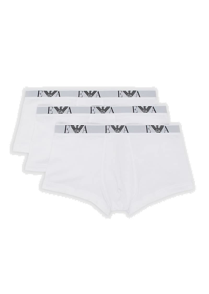 Emporio Armani Trunk Essential Men's Boxer Shorts (Pack of 3), White (16510), XXL
