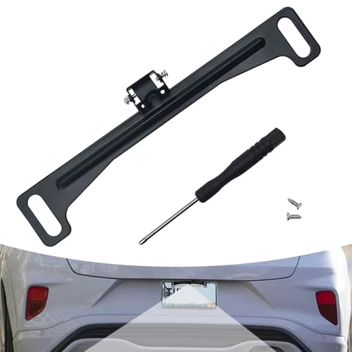 Image of 1 PC Car Rearview Camera License Plate Holder, Backup Camera Dustproof and Rustproof Metal Bracket with Installation Tool, Stable HD Dash Cam Camera Mount, Universal for Most Cars (Black)