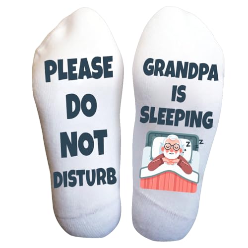 Funny Grandpa Sleeping Socks – Retirement & Birthday Gift | Christmas Stocking Stuffers