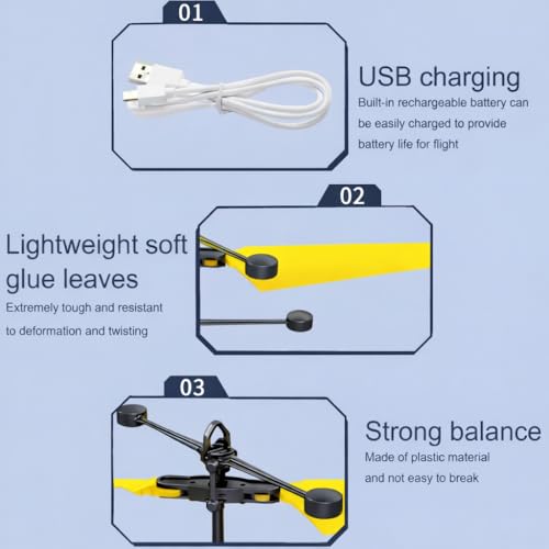 Image of Hand Sensor Drone for Kids Green | Gesture Control Flying Helicopter Toy with LED Lights | Rechargeable Indoor Flying Toy | Automatic Hover Safe Drone | Birthday Gift for Boys Girls (Yellow)