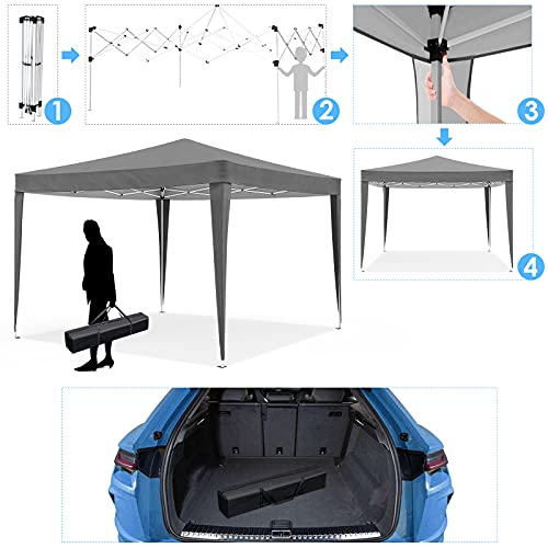 image for Advwin 3x3m Gazebo Outdoor Wedding Pop Up Tent Canopy, Commercial Port