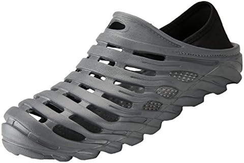 BODON Mens Breathable Mesh Slippers Lightweight Garden Clog Sandals Beach Shoes Quick-Drying Water Shoes Non-Slip Gray 44
