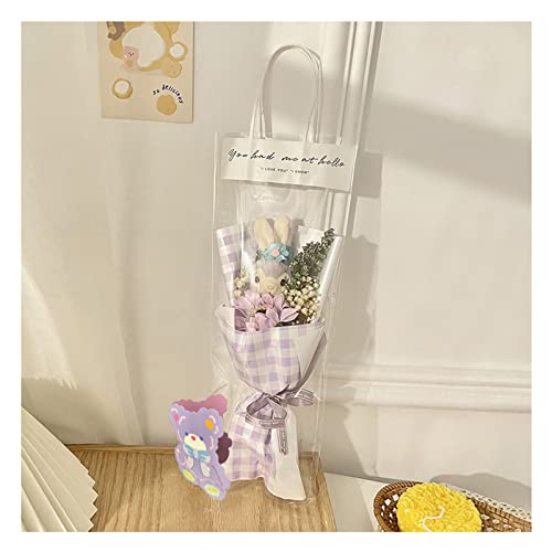 ソープフラワー 人気 花束 ブーケ 枯れない花 シャボンフラワー 可愛いぬいぐるみ 七夕飾り 誕生日 母の日 結婚式 記念日 入学式 卒業祝い お盆 教師の日 発表会 ?意プレゼント メッセージカード付き デザイン1