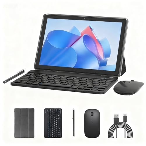 Image of ZZB ZBCP20T 10 Inch Android Tablet with Keyboard, Mouse Case, Stylus 4GB RAM, 64GB ROM, 6000mAh Battery, IPS Display, WiFi, Google Play