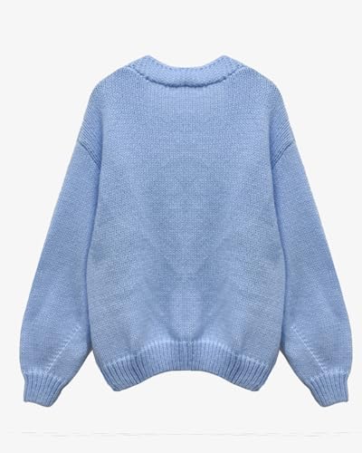 Cardigan Sweater for Women, Long Sleeve V-Neck Button Knit Flower Outfit2