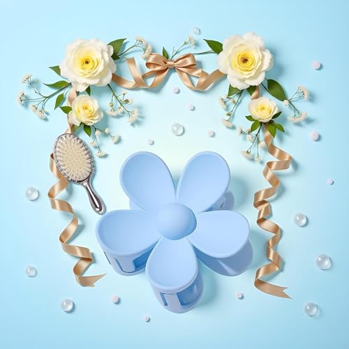 4 pinzas florales azules ultra ligeras para el cabello miniatura 6