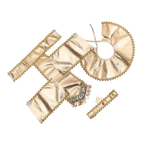 HONITANO Accesorio Disfraz Egipcio para Halloween con Cinturón Collar Mangas y Tocado Reutilizable y Cómodo para Fiestas y Cosplay Adulto y Juvenil