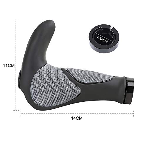 PATISZON Fahrradgriffe Fahrradlenker MTB Griffe Ergonomisch Lenkergriffe Rutschfester Fahrrad Griffe, schwarz / grau - Image 6