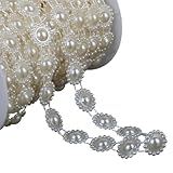 Cadena de perlas de imitación para manualidades, decoración de bodas, velas, ramos de pasteles