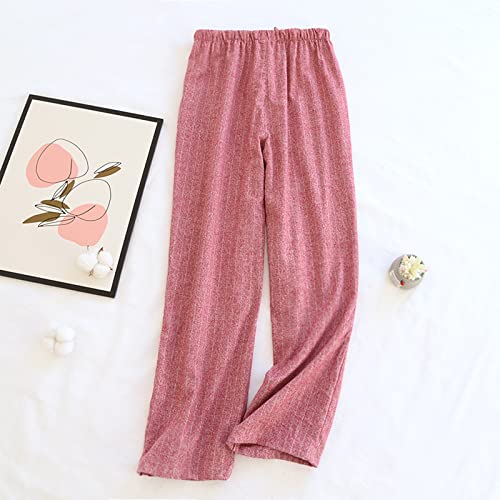 Huertop Lingerie For Men Fashionable Casual Pure Cotton Brushed Comfortable Pajamas Trousers Pajama Full Length Pants Uil4510 Pink #TOP1