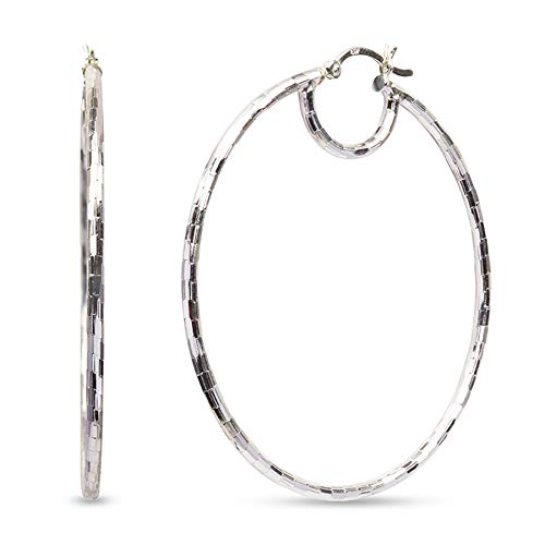 LeCalla 925 Sterling Silver Large Hoop Earrings | Lightweight High-Polished Italian Handmade Earring Hoops | Round Shaped Statement Hoops Earring for Women2