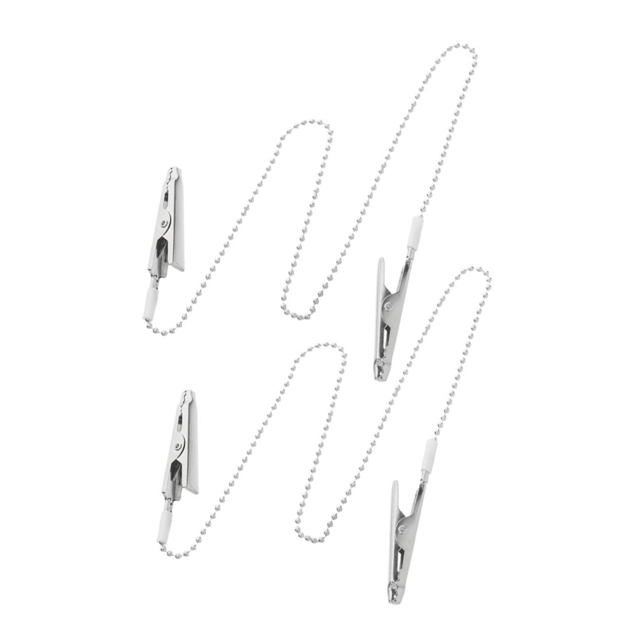 BRIGHTFUFU Stainless Steel Chain Scarf Napkin Neck Holder Eyeglasses Chain Napkin Lanyard Apron Clips