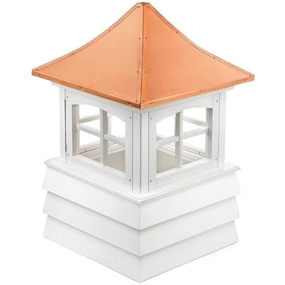 Good Directions 2130GV Guilford Window Cupola with Pagoda Style Copper Roof and Vinyl Shiplap Base, 30-Inch Square 49-Inch High