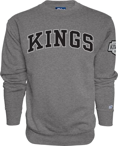Blue 84 Los Angeles Kings NHL Officially Licensed Crewneck Sweatshirt Sleeve Logo Secondary Color, Small