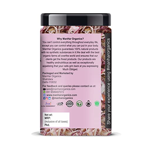 Image of ManHar Organics Dehydrated Red Onion Flakes 175g Jar | Dried Onion Flakes (Sukha Pyaz) | Red Onion Slices for Soups, Sauces, Gravies, Seasoning Blends & Everyday Cooking