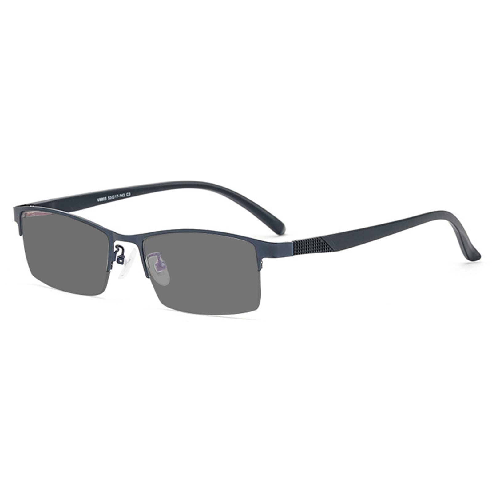 Gafas de Lectura para Hombre Fotocromáticas Business TR Metal Medio Marco HD Ancianos Gafas de Sol para Exteriores Lectores solares +1.0 a + 3.0, GunColor-+3.00