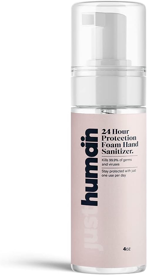 Justhuman 24 Hour Protection Hand Sanitizer - Kills 99.9% germs all day long - 4 oz