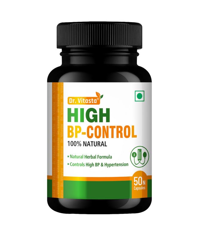 DR. VITASTA High BP-Control 100% Natural Capsules | Useful Supplement in High Blood Pressure (50 Capsules - Pack of 1)