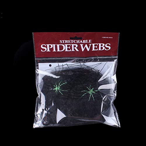 Halloween Spider Web Fake Stretch Cobweb for Halloween Party Decoration Props ZWSJ01 (Black)